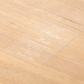 Acrylic minimalist wedding invitation in spanish アクリル招待状 (レイダウン)