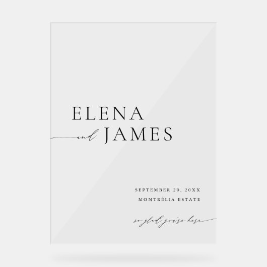 Acrylic Modern Minimal Wedding Welcome Sign アクリルサイン (正面)