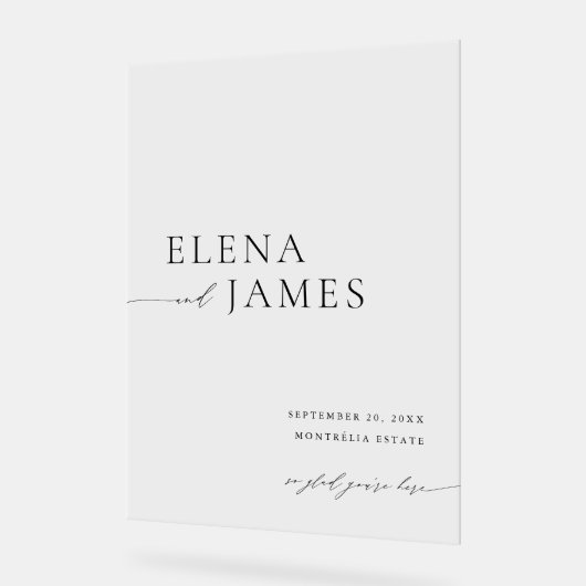 Acrylic Modern Minimal Wedding Welcome Sign アクリルサイン (傾斜)