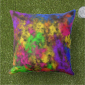 Acrylic Neon Colors Paint Splatter Splash Abstract アウトドアクッション (芝生)