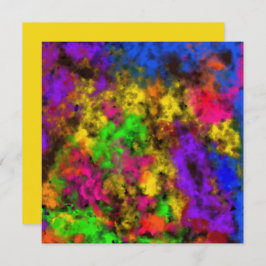 Acrylic Neon Colors Paint Splatter Splash Abstract カード