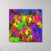 Acrylic Neon Colors Paint Splatter Splash Abstract キャンバスプリント (正面)