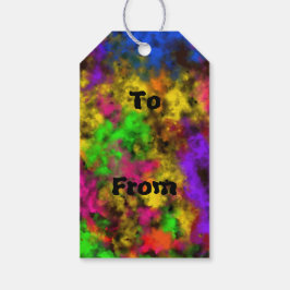 Acrylic Neon Colors Paint Splatter Splash Abstract ギフトタグ