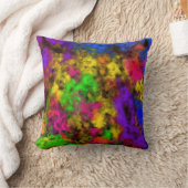 Acrylic Neon Colors Paint Splatter Splash Abstract クッション (ブランケット)
