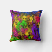 Acrylic Neon Colors Paint Splatter Splash Abstract クッション (裏面)