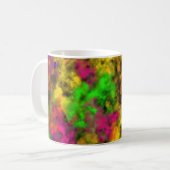 Acrylic Neon Colors Paint Splatter Splash Abstract コーヒーマグカップ (正面左)