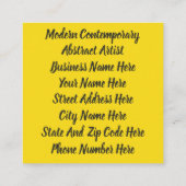 Acrylic Neon Colors Paint Splatter Splash Abstract スクエア名刺 (裏面)