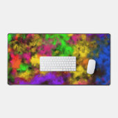 Acrylic Neon Colors Paint Splatter Splash Abstract デスクマット (キーボード&マウス)