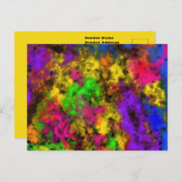 Acrylic Neon Colors Paint Splatter Splash Abstract ポストカード