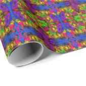 Acrylic Neon Colors Paint Splatter Splash Abstract ラッピングペーパー (ロールコーナー)