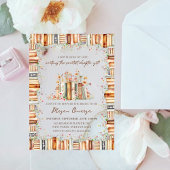 Acrylic New Chapter Floral Books Bridal Shower アクリル招待状