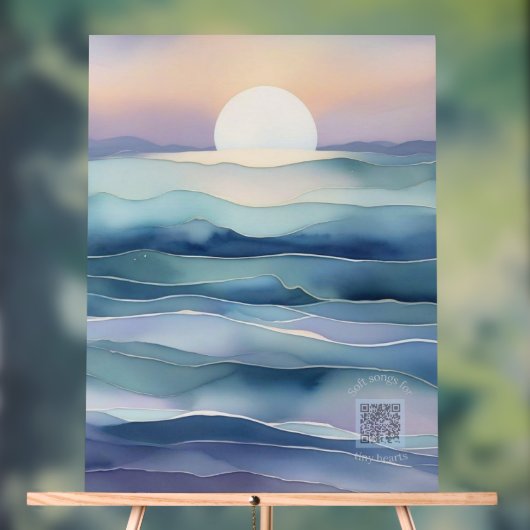 Acrylic Nursery Sign | Indigo Ocean Moon アクリルサイン (ニュートラル)