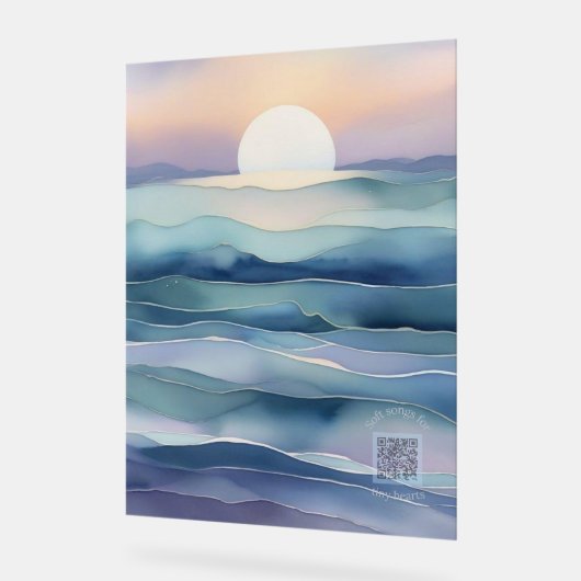 Acrylic Nursery Sign | Indigo Ocean Moon アクリルサイン (傾斜)