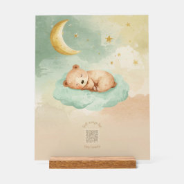 Acrylic Nursery Sign | Sleeping Baby Bear on Cloud アクリルサイン