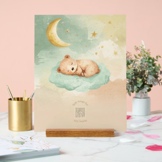 Acrylic Nursery Sign | Sleeping Baby Bear on Cloud アクリルサイン (ウェディング)
