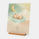 Acrylic Nursery Sign | Sleeping Baby Bear on Cloud アクリルサイン (傾斜)