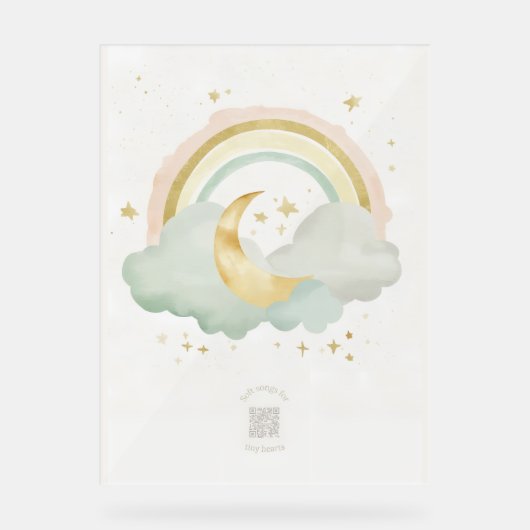 Acrylic Nursery Sign | Sleeping Moon & Pastels アクリルサイン (正面)