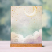 Acrylic Nursery Sign | Watercolor Crescent Moon アクリルサイン (ニュートラル)