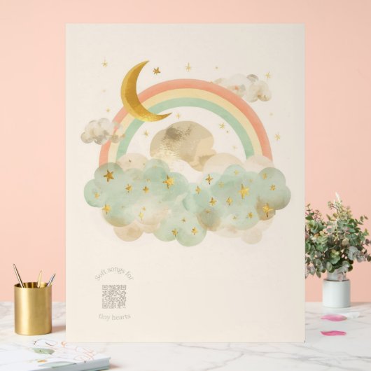 Acrylic Nursery Sign | Watercolor Sleeping Moon アクリルサイン (ウェディング)