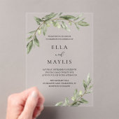 Acrylic Olive Branch Wedding  アクリル招待状 (インサイチュ (ポータブル))