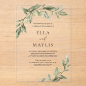 Acrylic Olive Branch Wedding  アクリル招待状 (正面)