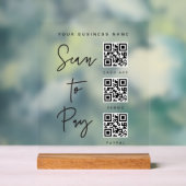 Acrylic Payment Scan QR Sign Business Checkout アクリルサイン (ニュートラル)