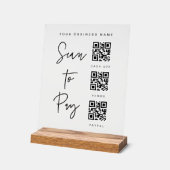 Acrylic Payment Scan QR Sign Business Checkout アクリルサイン (傾斜)