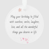 Acrylic Photo Ornament with Birthday Message オーナメント (裏面)