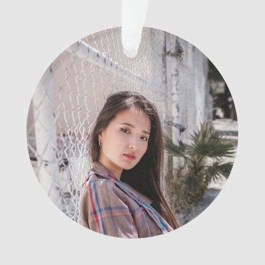 Acrylic Photo Ornament with Birthday Message オーナメント (正面)