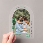 ACRYLIC Photo Wedding Invite モダン QR Code RSVP アクリル招待状 (インサイチュ (ポータブル))
