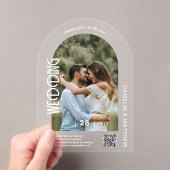 ACRYLIC Photo Wedding Invite モダン QR Code RSVP アクリル招待状 (インサイチュ (ポータブル))