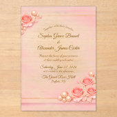 Acrylic Pink and Pearl Wedding Invitation アクリル招待状 (正面)