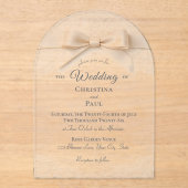 Acrylic Pink and White Lace Wedding Invitation アクリル招待状 (正面)