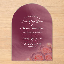 Acrylic Pink Pearls Wedding Invitation アクリル招待状