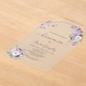 Acrylic purple theme quinceañera  アクリル招待状 (レイダウン)