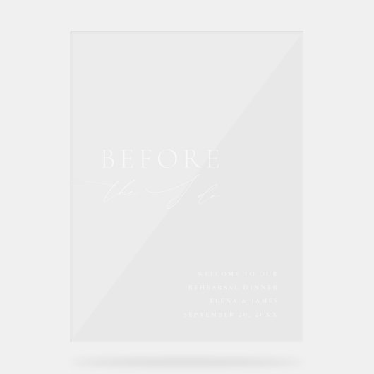 Acrylic Rehearsal Dinner Welcome Sign アクリルサイン (正面)