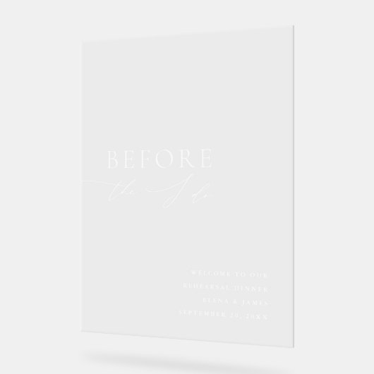 Acrylic Rehearsal Dinner Welcome Sign アクリルサイン (傾斜)