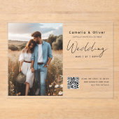 ACRYLIC Save The Date PHOTO Qr Code RSVP アクリル招待状 (正面)
