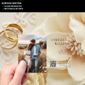 ACRYLIC Save The Date PHOTO Qr Code RSVP アクリル招待状