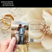 ACRYLIC Save The Date PHOTO Qr Code RSVP アクリル招待状