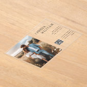 ACRYLIC Save The Date PHOTO Qr Code RSVP アクリル招待状 (レイダウン)