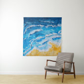 Acrylic sea and beach painting on drawing stand wi タペストリー (インサイチュ)