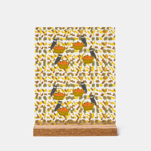Acrylic Sign Autumn Pumpkin Basket Fall Home Decor アクリルサイン (正面)