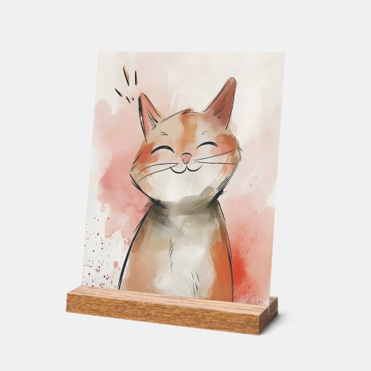 Acrylic Sign cat アクリルサイン (傾斜)