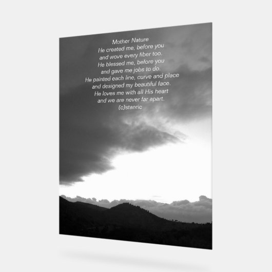 Acrylic Sign POEM ON PHOTOGRAPH DESIGN アクリルサイン (傾斜)