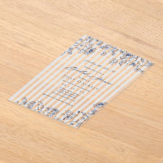 Acrylic Something Blue Bridal Shower Invitation アクリル招待状 (レイダウン)