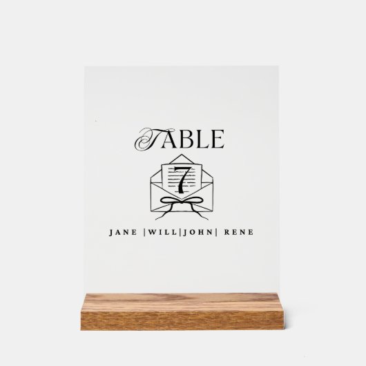 Acrylic Table Number Sign – Wedding & Event Décor アクリルサイン (正面)