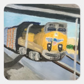 Acrylic Train Art Print | Scenic Indio CA Desert  スクエアシール (正面)