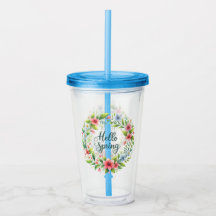 Acrylic Tumbler-Spring Floral Drinkware