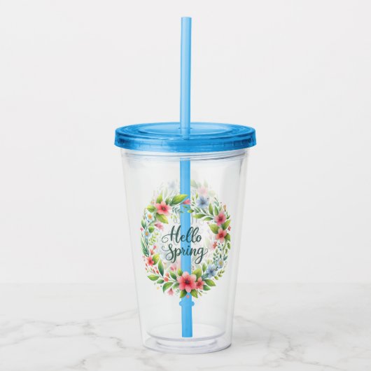 Acrylic Tumbler-Spring Floral Drinkware アクリルタンブラー (正面)